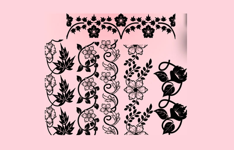 Borders-Brushes-Ornamental-flowers Photoshop border brushes that are simply amazing to have