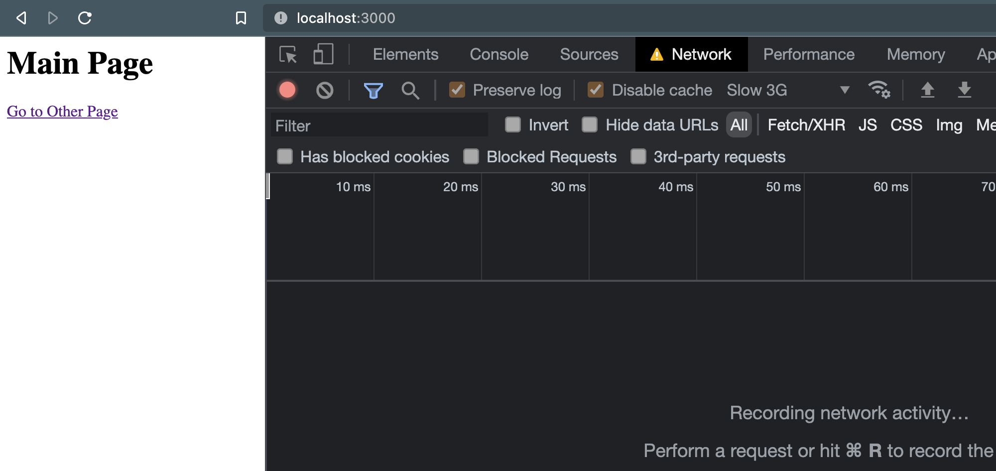 Viewing HTTP request in the network tab