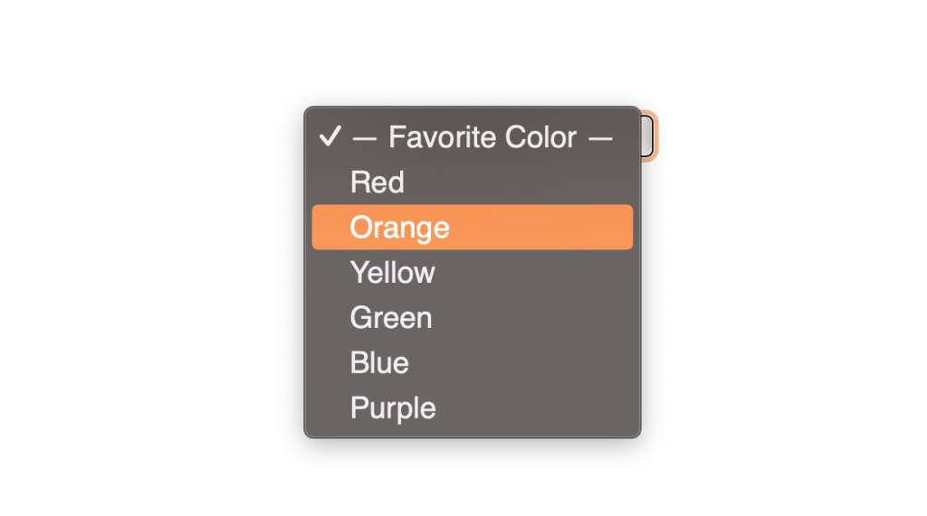 Showing the default UI of the select element in Safari.