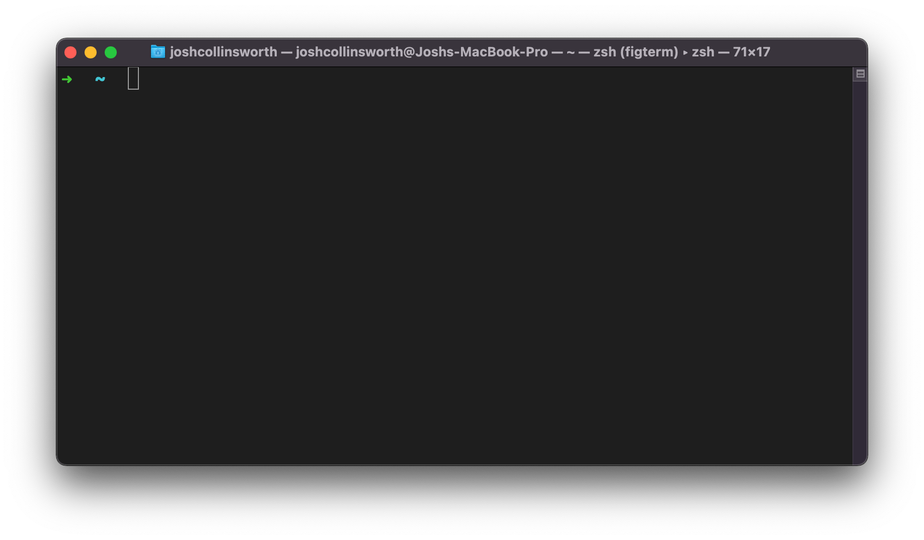 Screenshot of a blank open terminal window with a dark background.