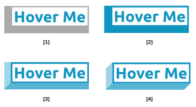 Breakdown of the CSS hover effect in four stages.