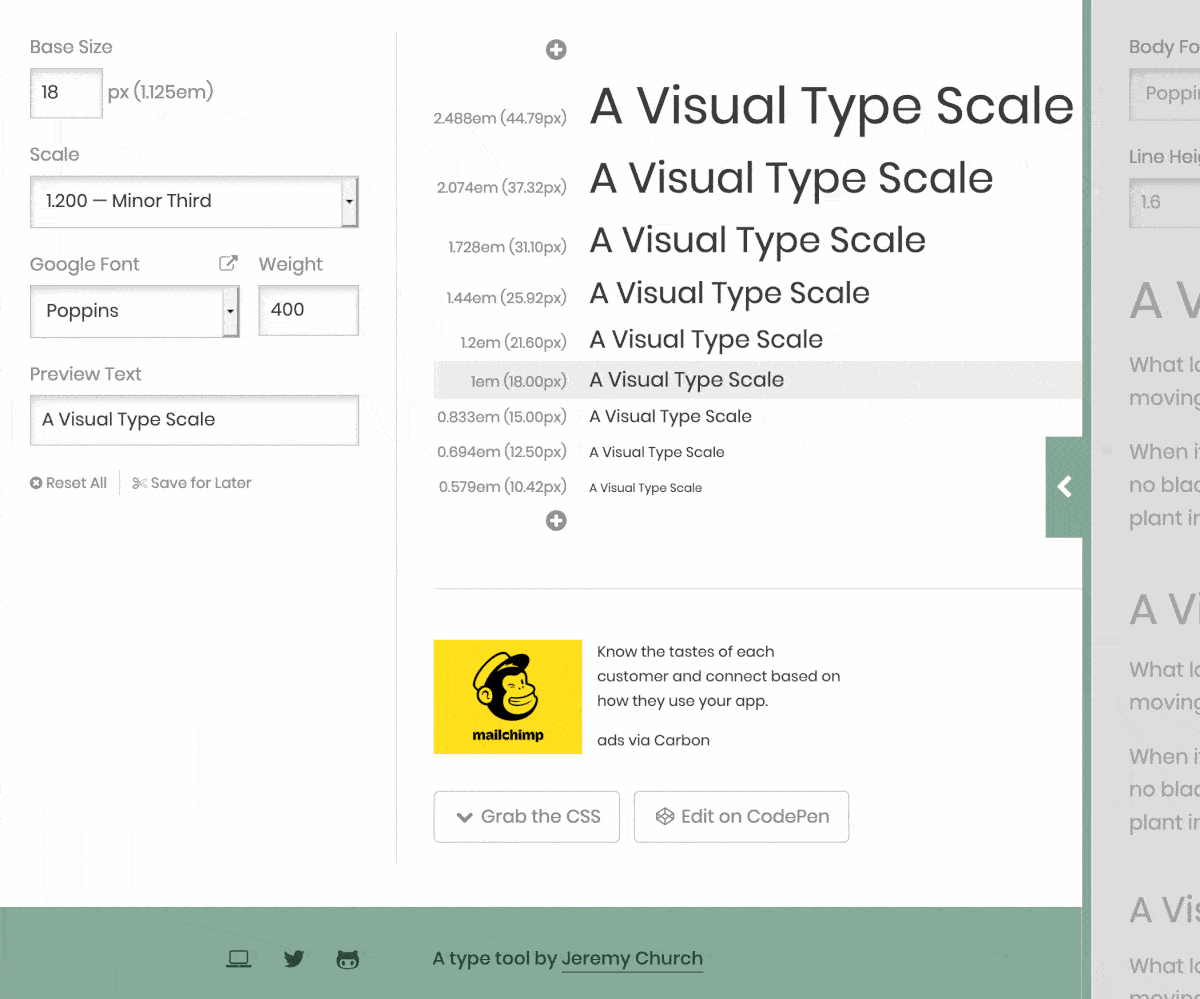 Type-scale.com generates an consistently scaled set of font sizes