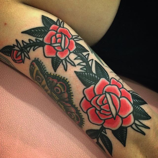traditional american tattoo rose tattoo