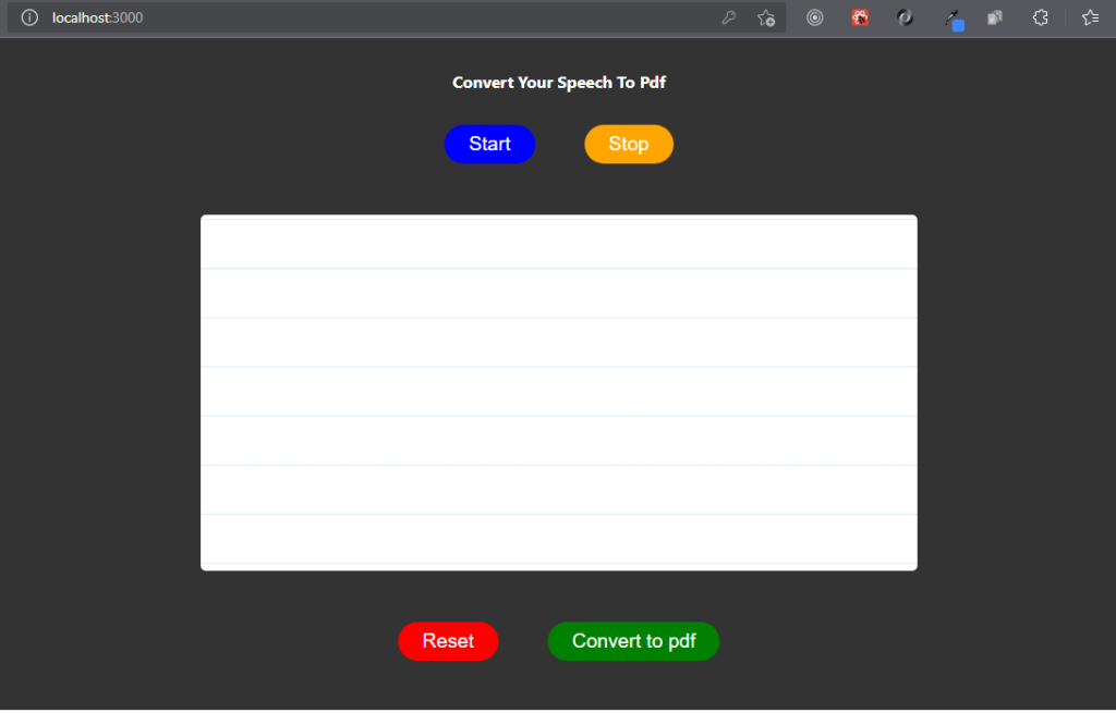 Converting Speech to PDF with NextJS and ExpressJS