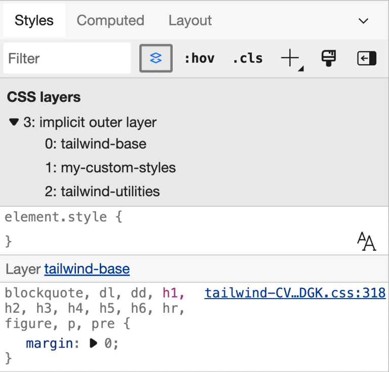 Using CSS Cascade Layers to Manage Custom Styles in a Tailwind Project