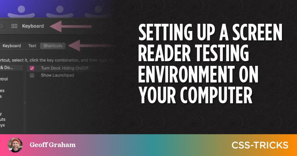 Setting up a screen reader testing environment on your computer