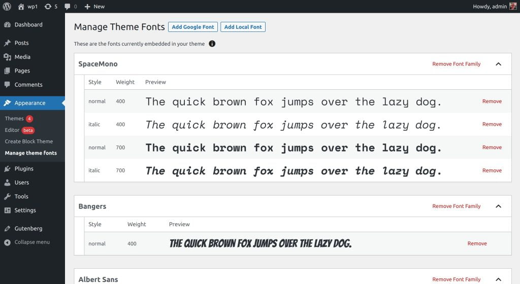 Managing Fonts in WordPress Block Themes