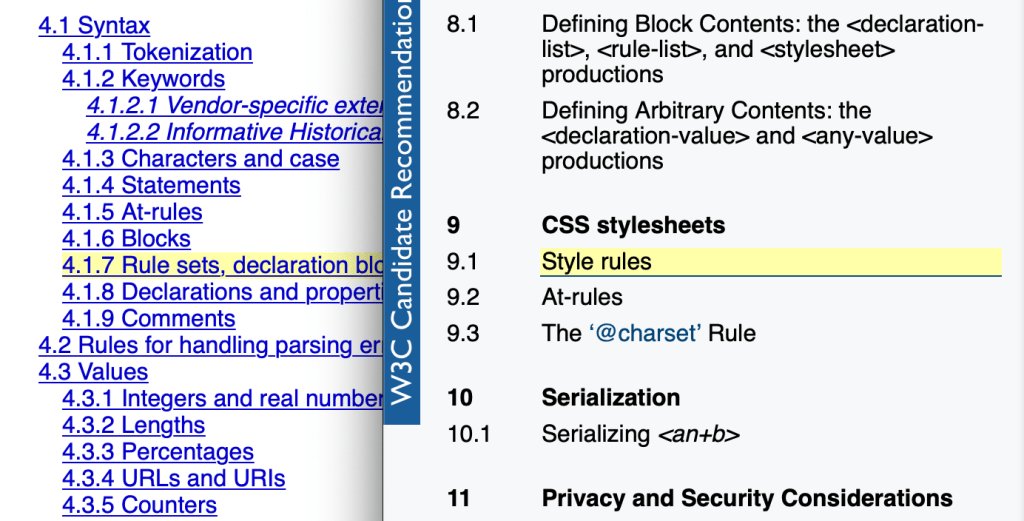 CSS Rules vs. CSS Rulesets