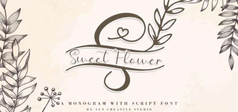 Sweet-Flower-Monogram-Font-1 The Best Floral Fonts to Use for Your Brand Identity