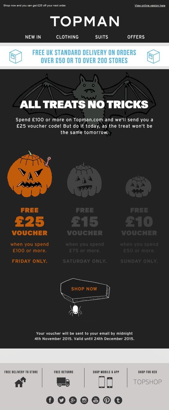 Halloween Email from Topman