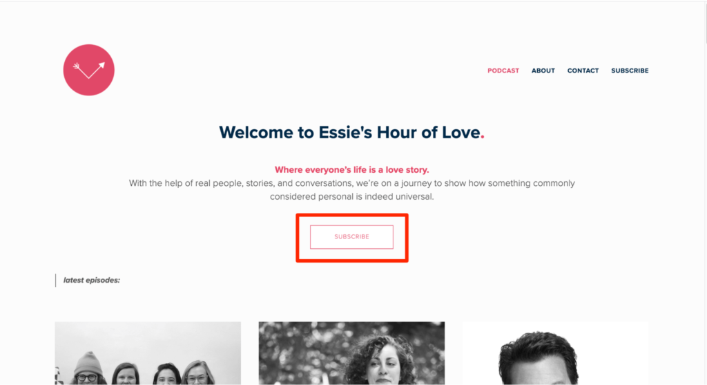 Essie's Hour of Love podcast website example