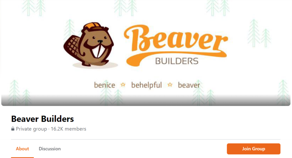 Screenshot of Beaver Builders Facebook Group