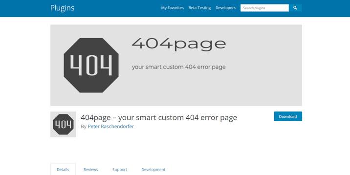 404page plugin in the WP Repository