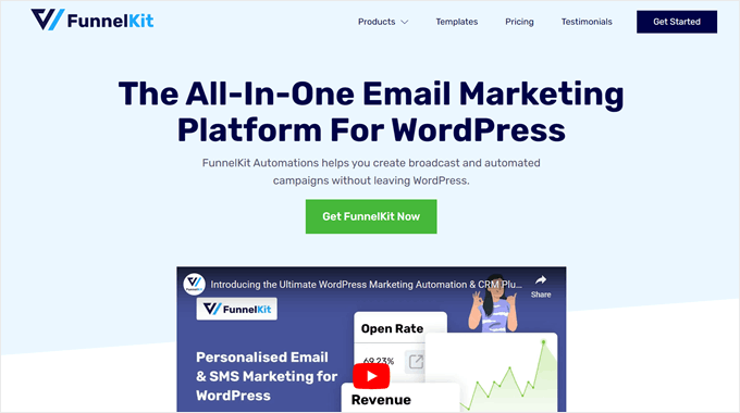 FunnelKit Automations landing page FunnelKit Automations landing page