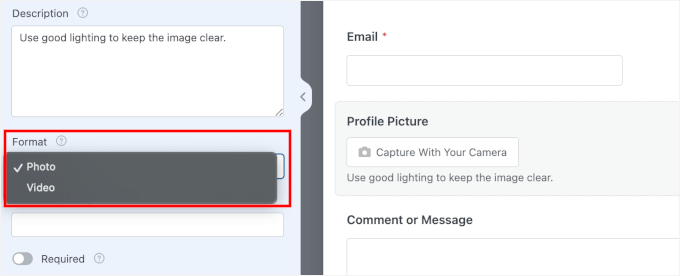Choosing a format Choosing a format