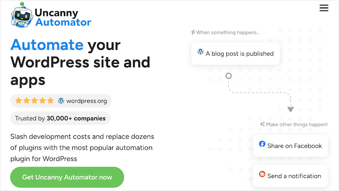 The Uncanny Automator no-code automation plugin The Uncanny Automator no-code automation plugin