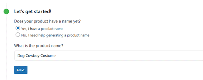 Add product name in the StoreAgent AI product description form Add product name in the StoreAgent AI product description form