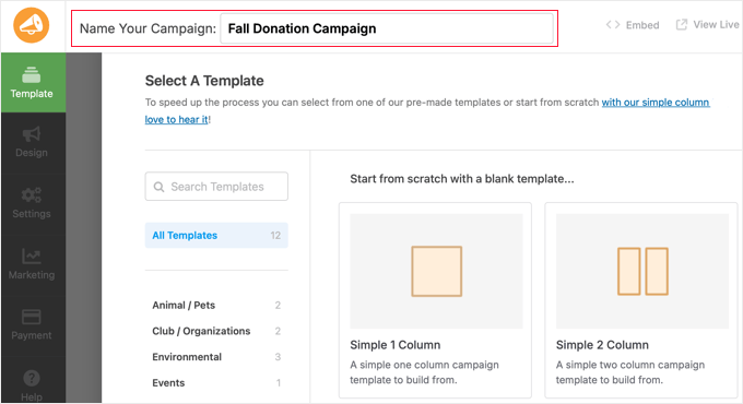 Naming a New WP Charitable Campaign Naming a New WP Charitable Campaign
