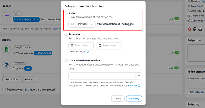 Set an action delay in Uncanny Automator Set an action delay in Uncanny Automator