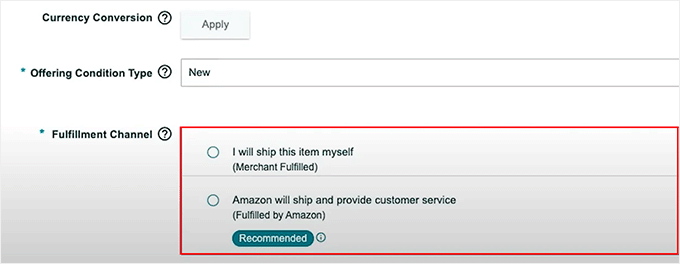 Configure fulfillment channel details Configure fulfillment channel details