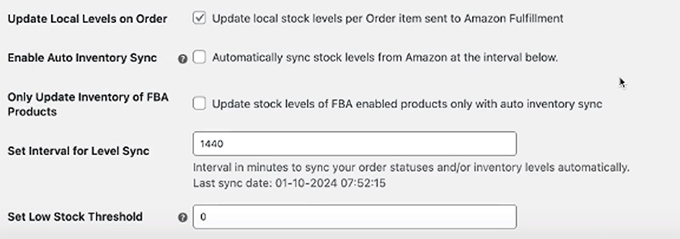 Configure other stock level settings Configure other stock level settings