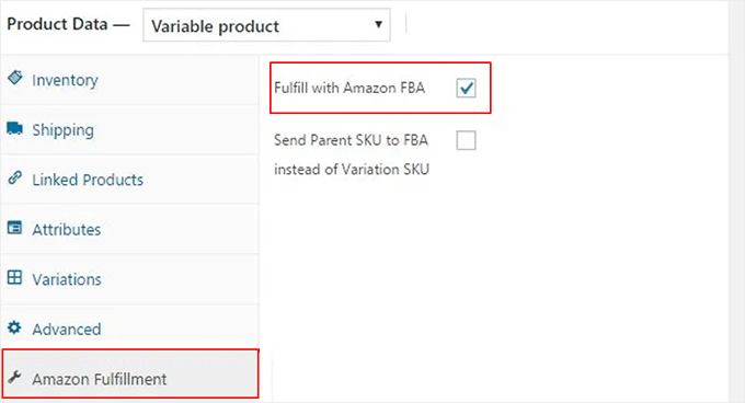 Check fulfil with Amazon FBA box Check fulfil with Amazon FBA box