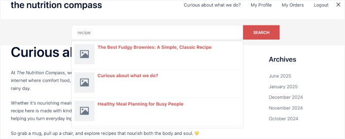 Previewing search bar with live autocomplete Previewing search bar with live autocomplete