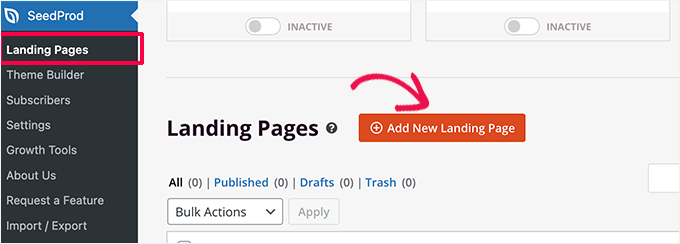 Add new landing page Add new landing page