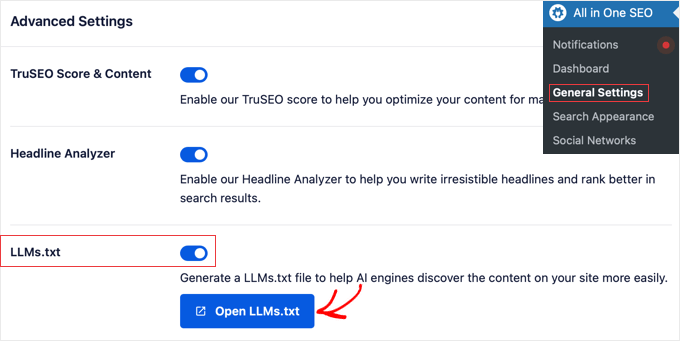 Enable llms.txt file on your WordPress site Enable llms.txt file on your WordPress site