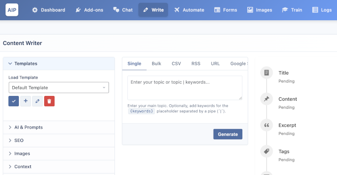AI Power content writer AI Power content writer