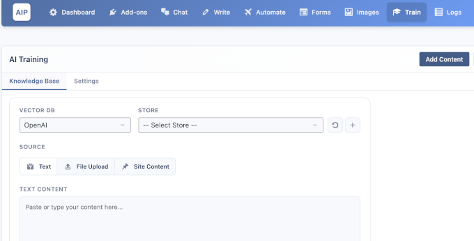 Train AI on your data Train AI on your data