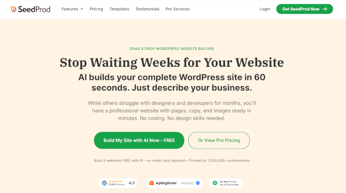 SeedProd's homepage SeedProd's homepage