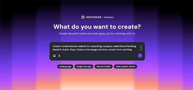 Prompting Hostinger Horizons to vibe code a website Prompting Hostinger Horizons to vibe code a website