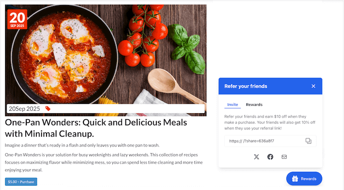 An example of a refer-a-friend program, created using RewardsWP An example of a refer-a-friend program, created using RewardsWP