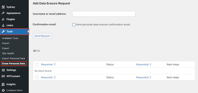 Erasing personal data to comply with CCPA 