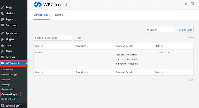 How to view a detailed user content log in your WordPress dashboard 