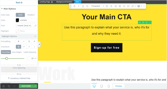 Making changes to variation