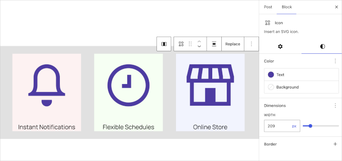Icons block in WordPress 7.0 Icons block in WordPress 7.0