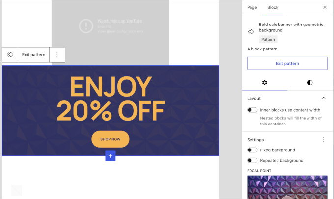 Pattern in isolate mode Pattern in isolate mode