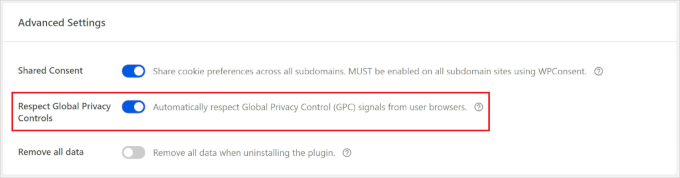 WPConsent global privacy control WPConsent global privacy control