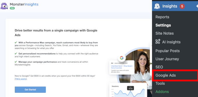 Google Ads in MonsterInsights Google Ads in MonsterInsights