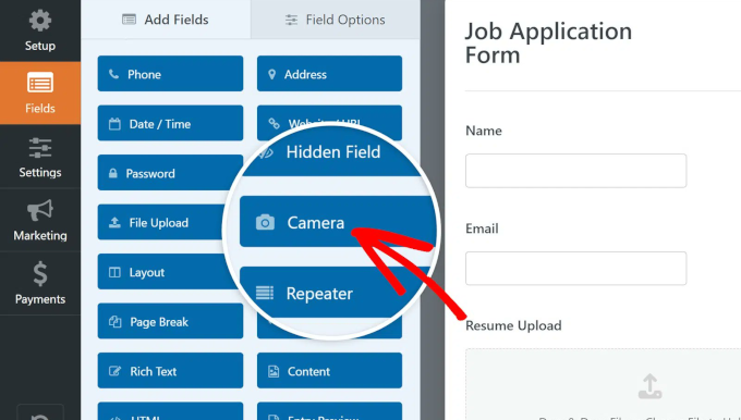WPForms camera field WPForms camera field