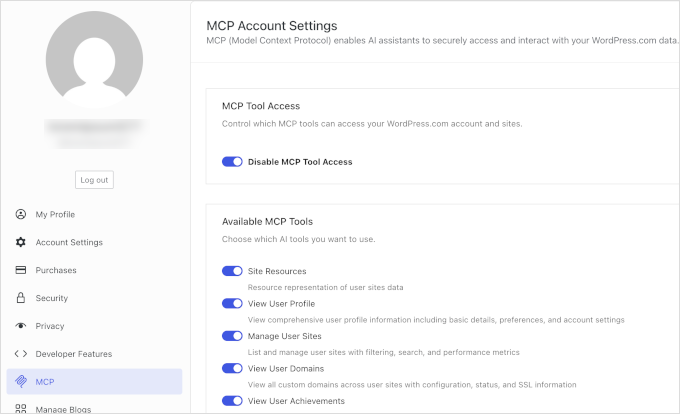 Enabling MCP integration in WordPress.com Enabling MCP integration in WordPress.com